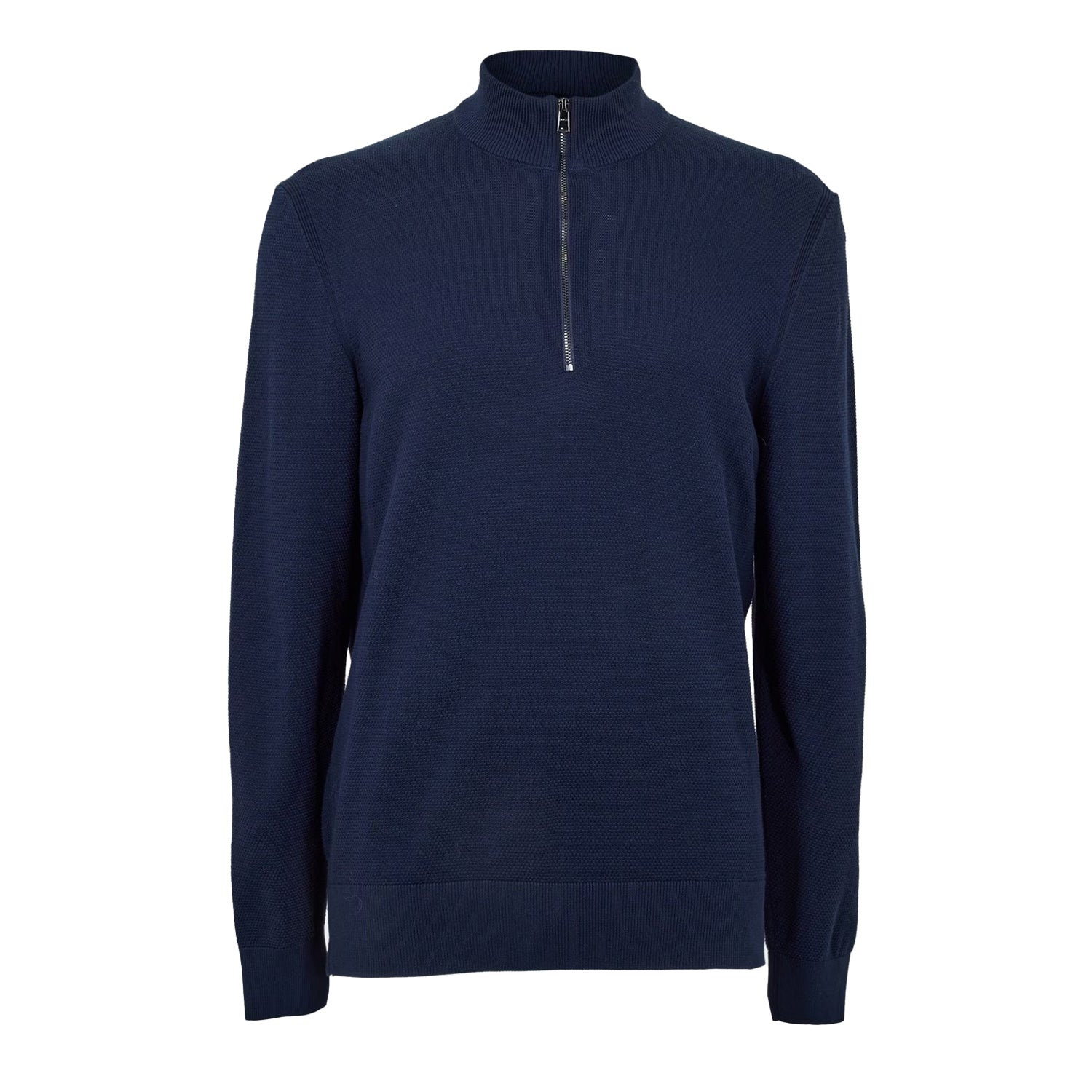 Dark Blue - Front - Boss Mens Ebrando-P Knitted Half Zip Jumper