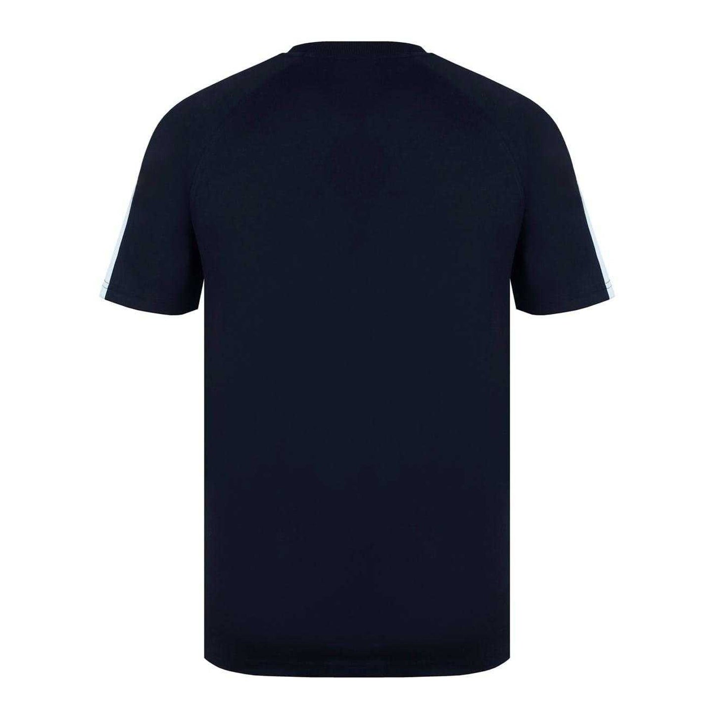 Black - Back - Lonsdale Mens Striped Logo Regular Raglan T-Shirt