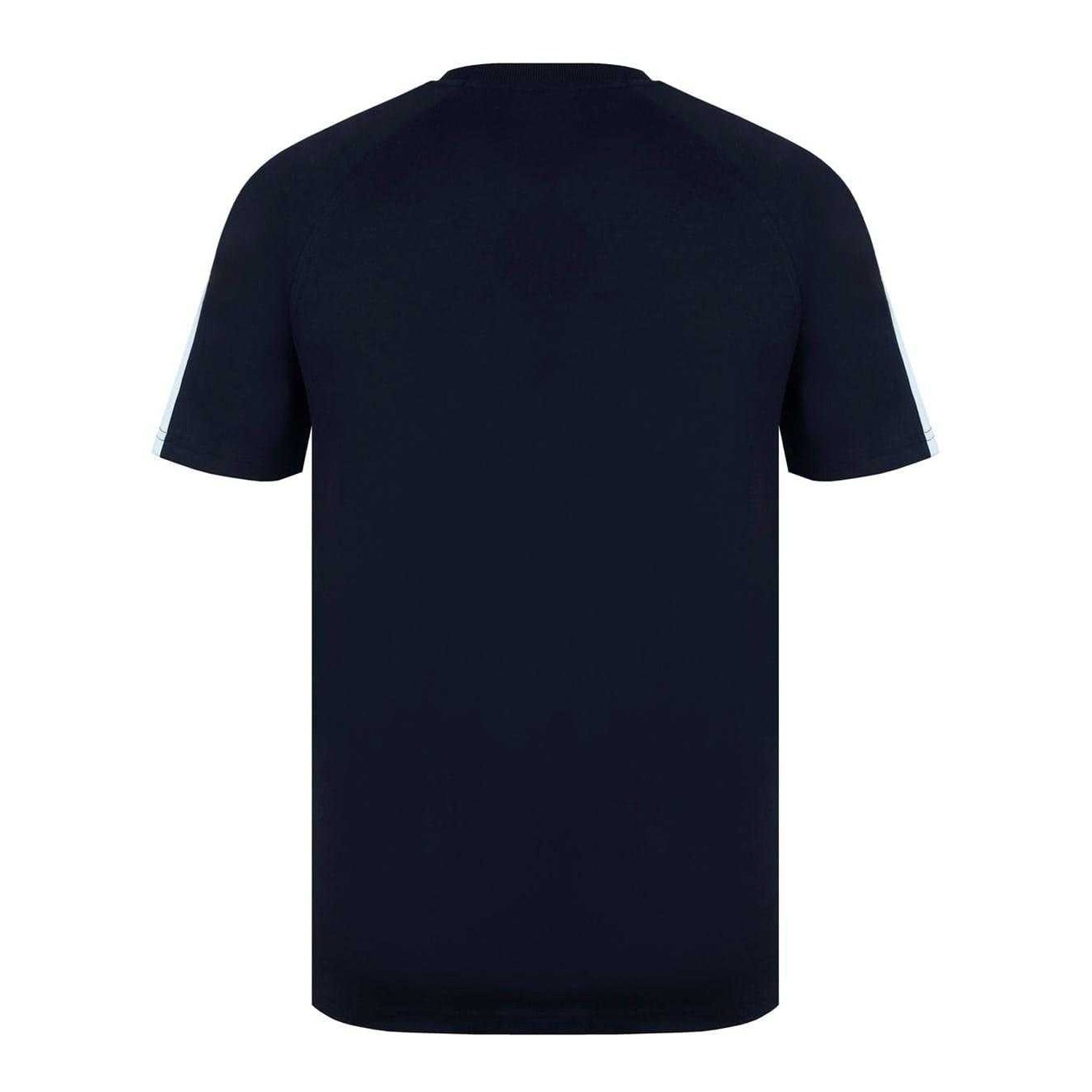 Black - Back - Lonsdale Mens Striped Logo Regular Raglan T-Shirt