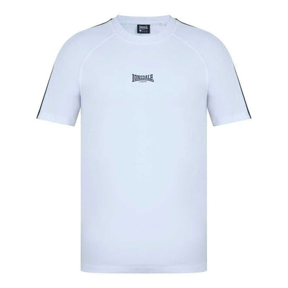 White - Front - Lonsdale Mens Striped Logo Regular Raglan T-Shirt