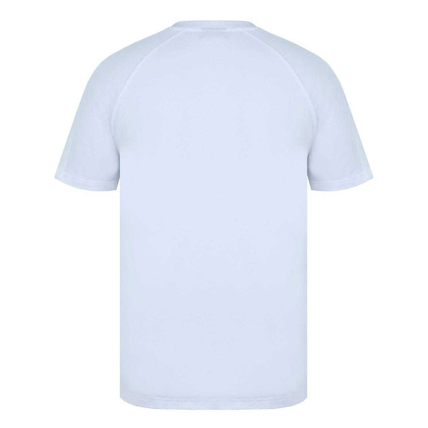 White - Back - Lonsdale Mens Striped Logo Regular Raglan T-Shirt