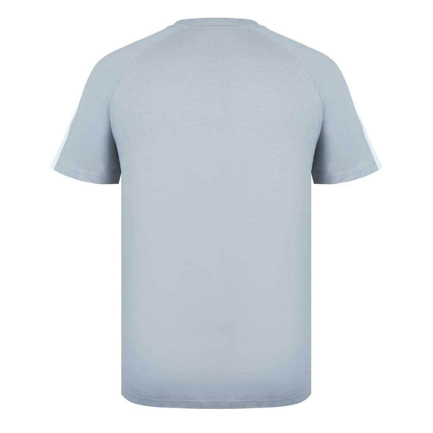 Ghost Grey - Back - Lonsdale Mens Striped Logo Regular Raglan T-Shirt