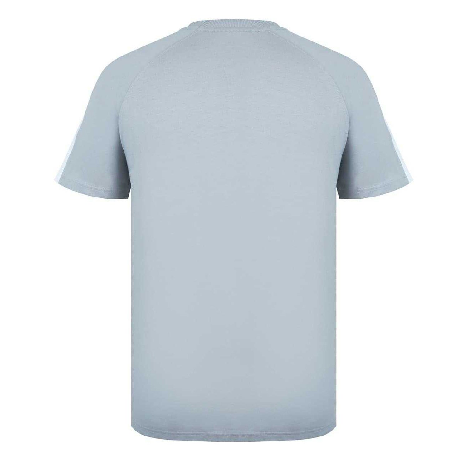 Ghost Grey - Back - Lonsdale Mens Striped Logo Regular Raglan T-Shirt