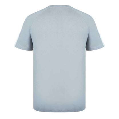 Ghost Grey - Back - Lonsdale Mens Striped Logo Regular Raglan T-Shirt