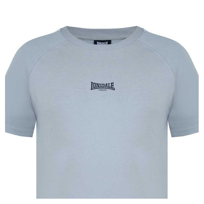 Ghost Grey - Lifestyle - Lonsdale Mens Striped Logo Regular Raglan T-Shirt