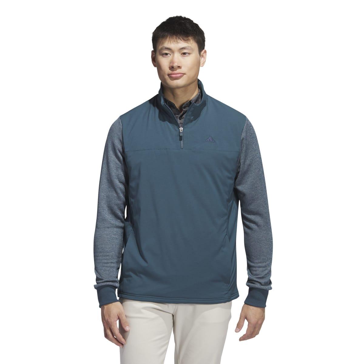 Blue - Side - Adidas Mens Go-To Quarter Zip Jacket