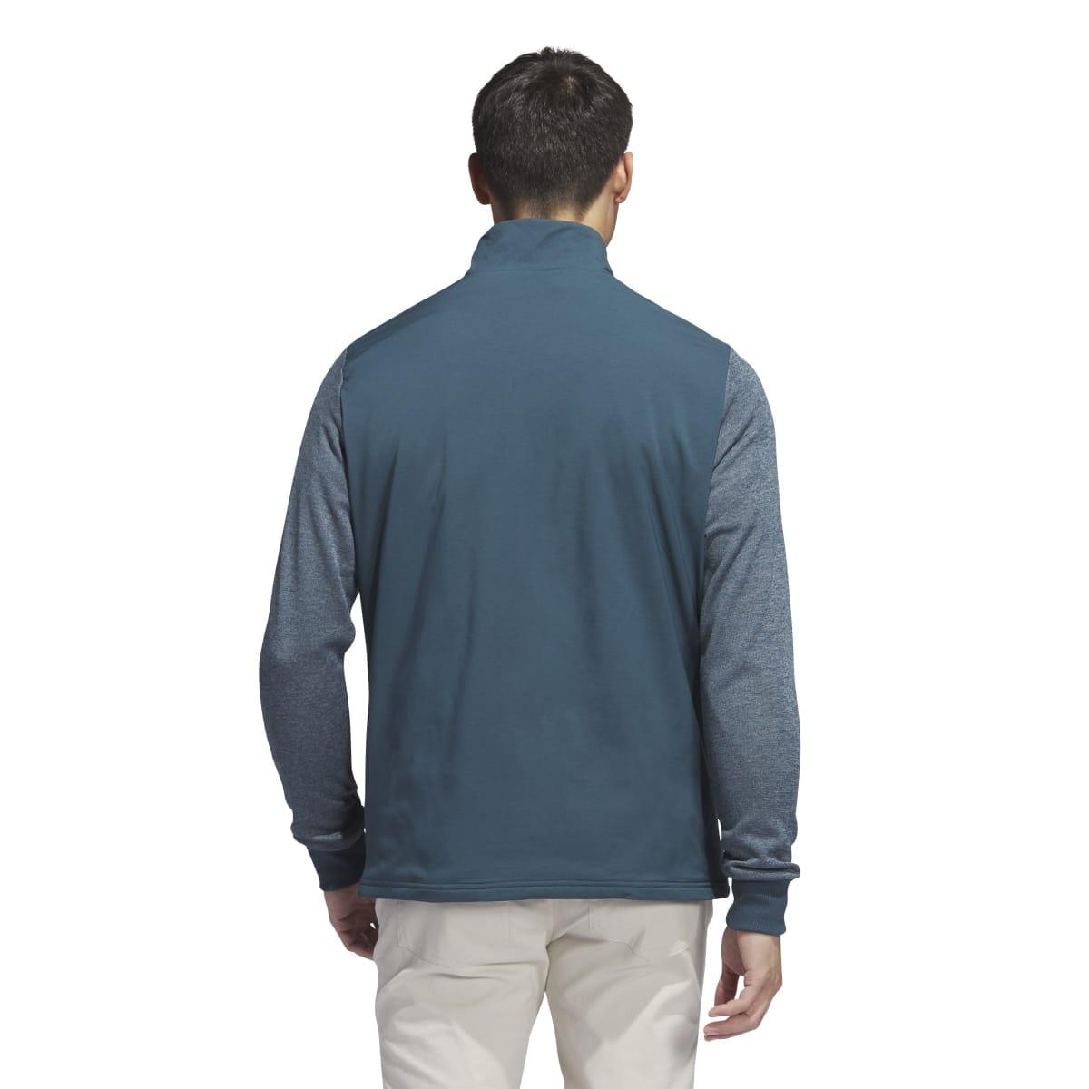 Blue - Back - Adidas Mens Go-To Quarter Zip Jacket