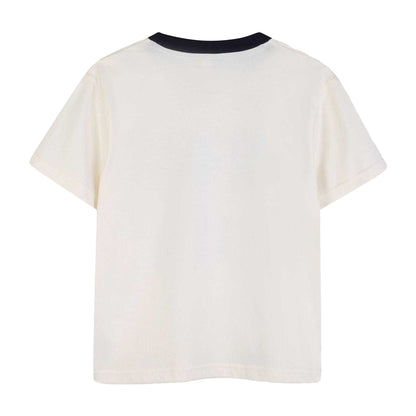 Cream - Front - Kids Around Boys Tennis Regular Short-Sleeved T-Shirt