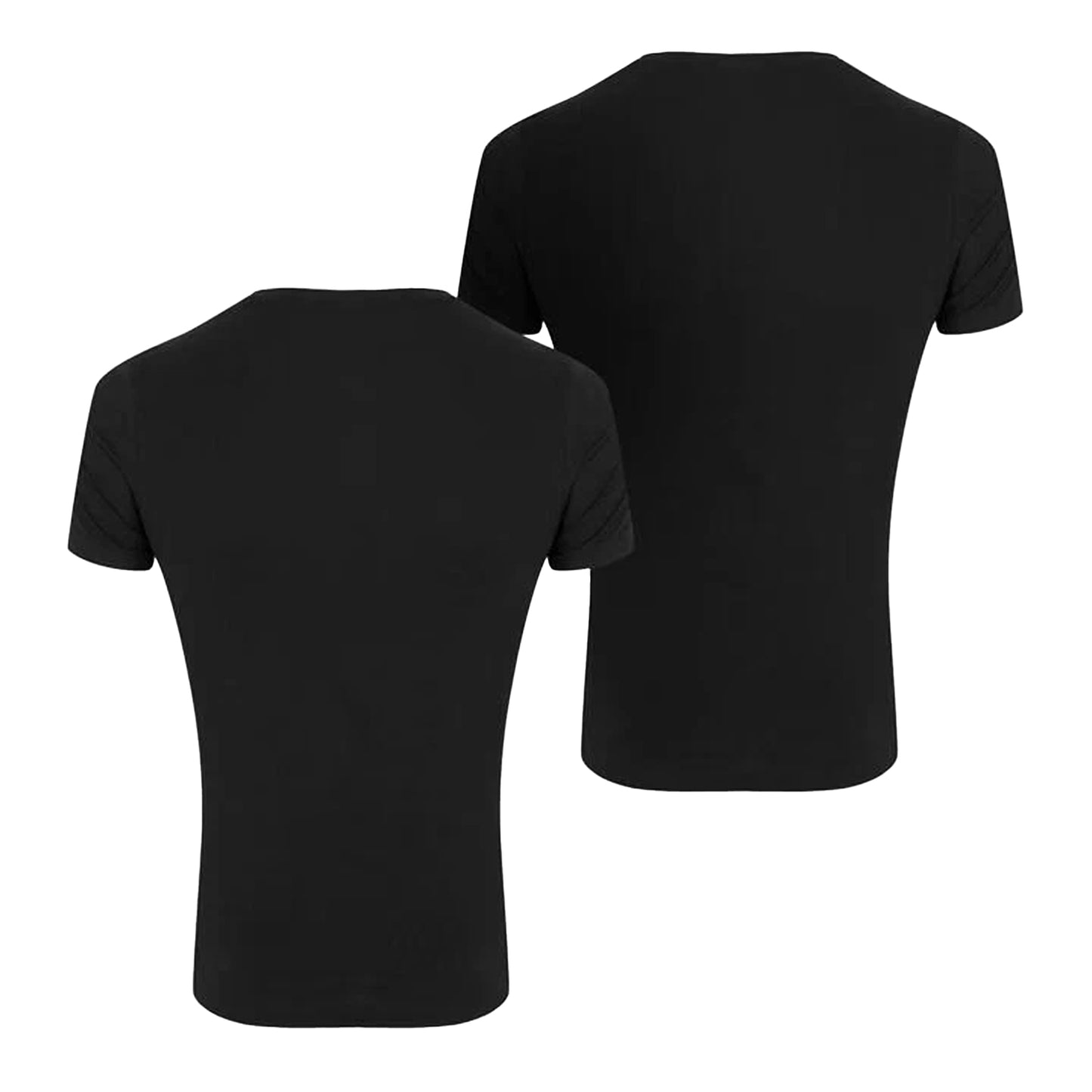Black - Back - Boss Mens Spirit V Neck Slim T-Shirt (Pack of 2)
