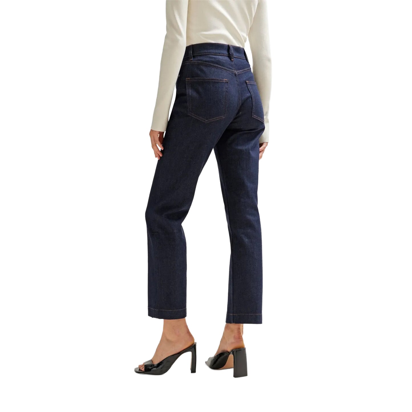 Blue - Back - Boss Womens-Ladies ADA HR Slim Jeans