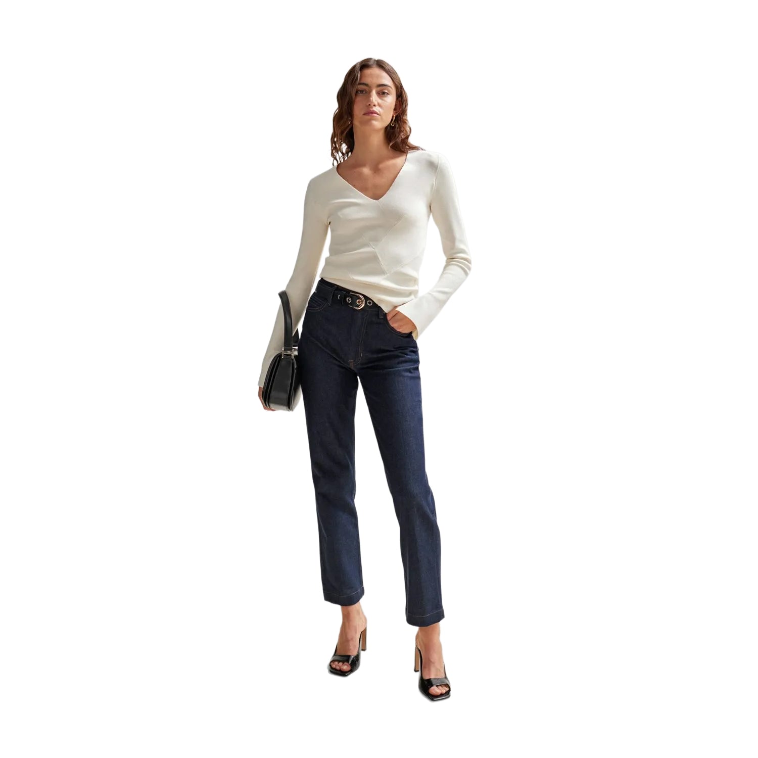 Blue - Side - Boss Womens-Ladies ADA HR Slim Jeans