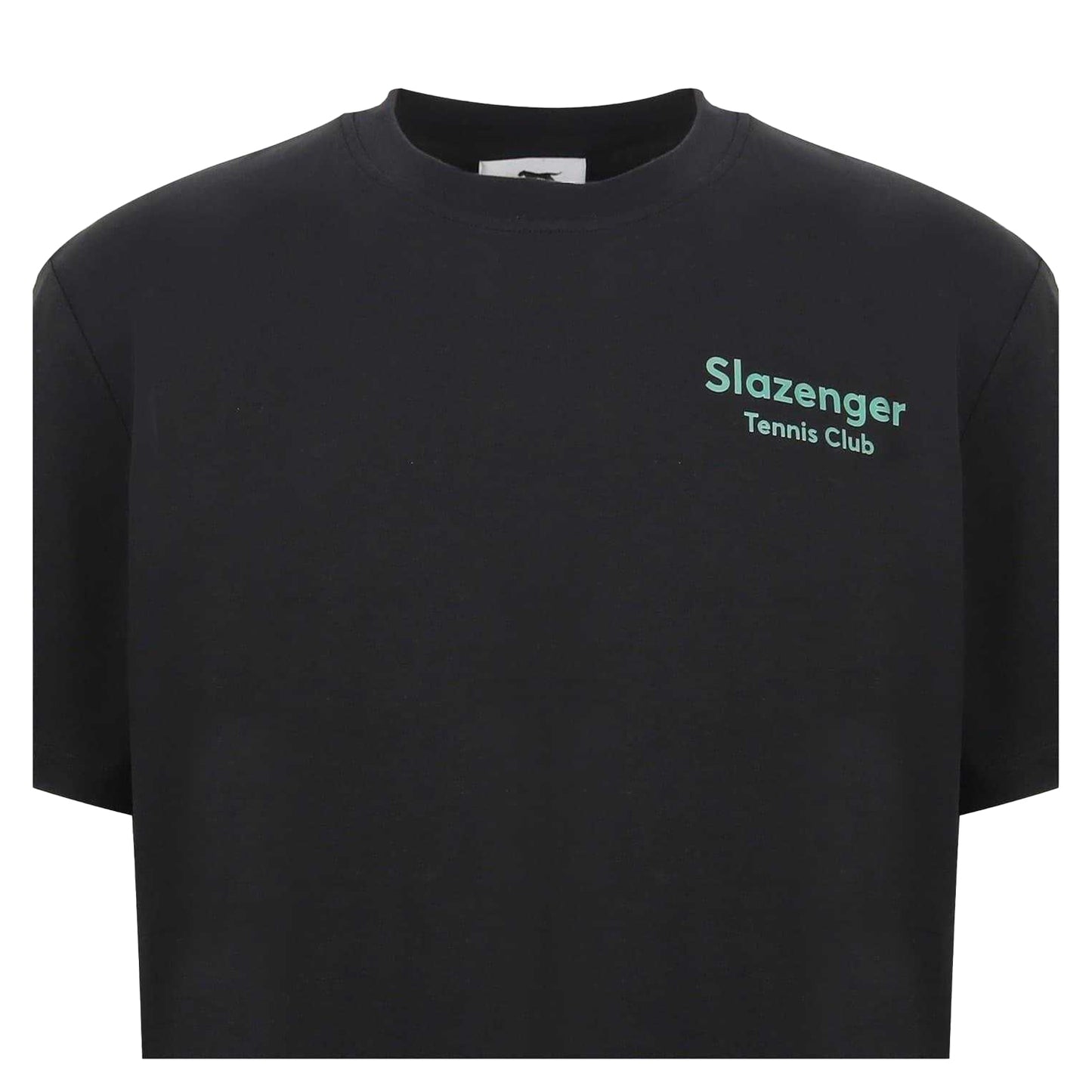 Black - Side - Slazenger Mens Tennis Club Back Print Crew Neck T-Shirt