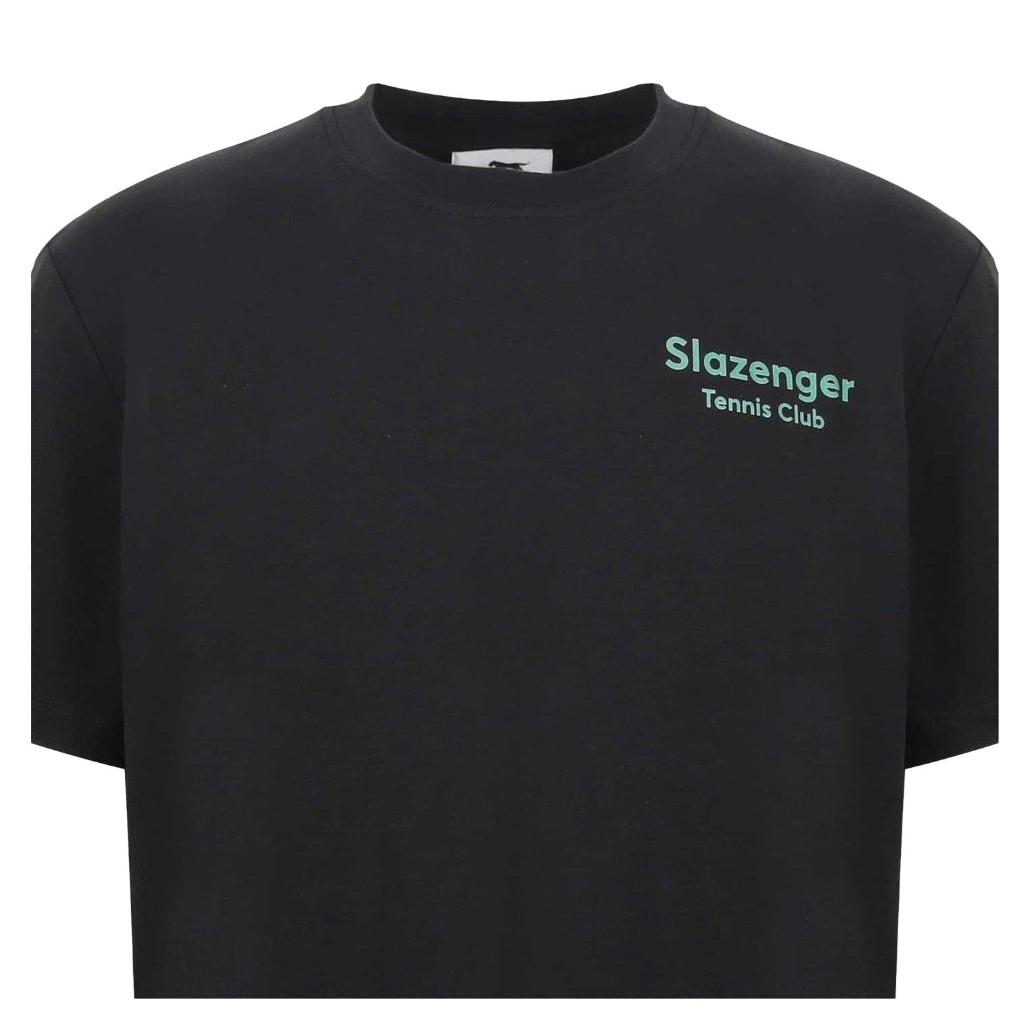 Black - Side - Slazenger Mens Tennis Club Back Print Crew Neck T-Shirt