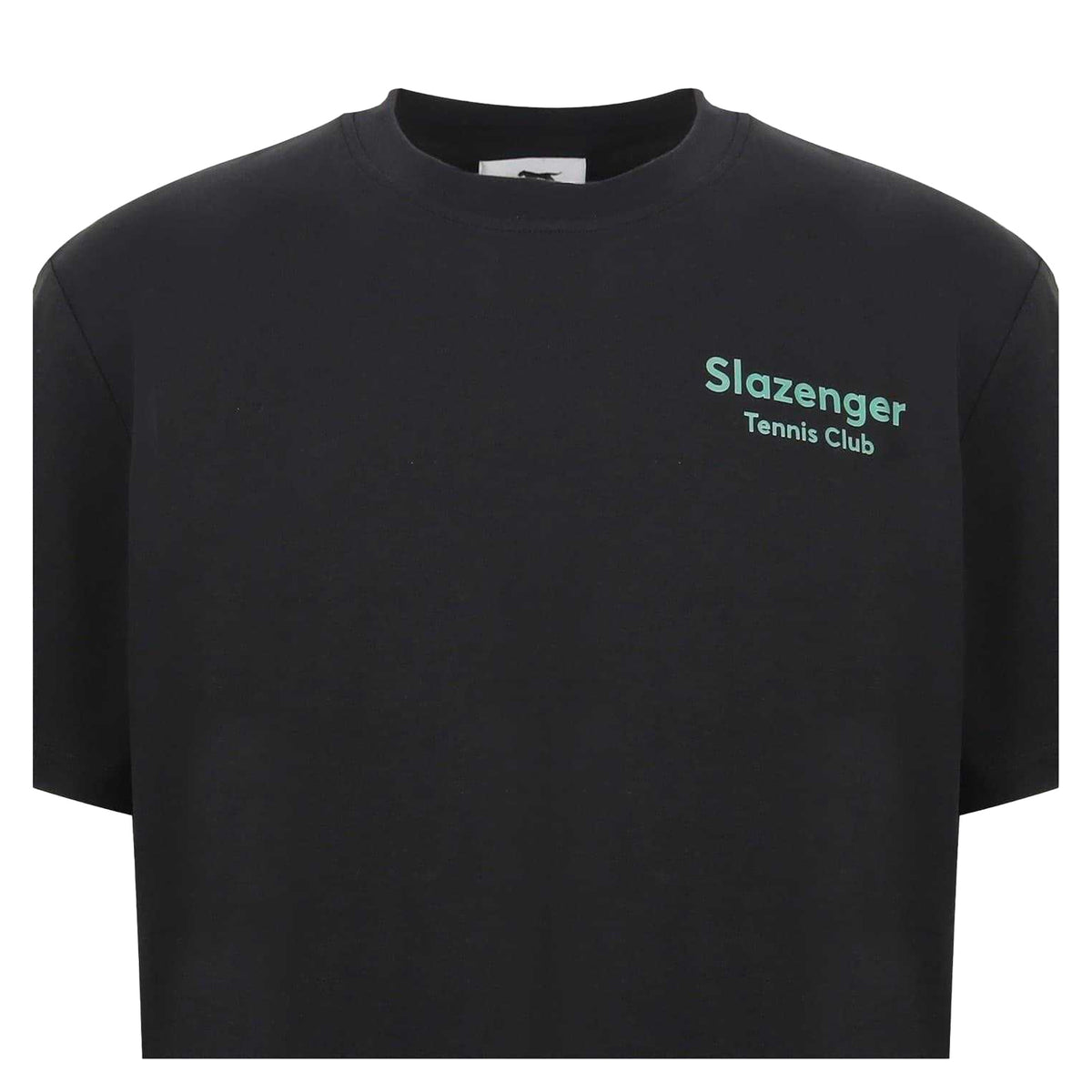 Black - Side - Slazenger Mens Tennis Club Back Print Crew Neck T-Shirt