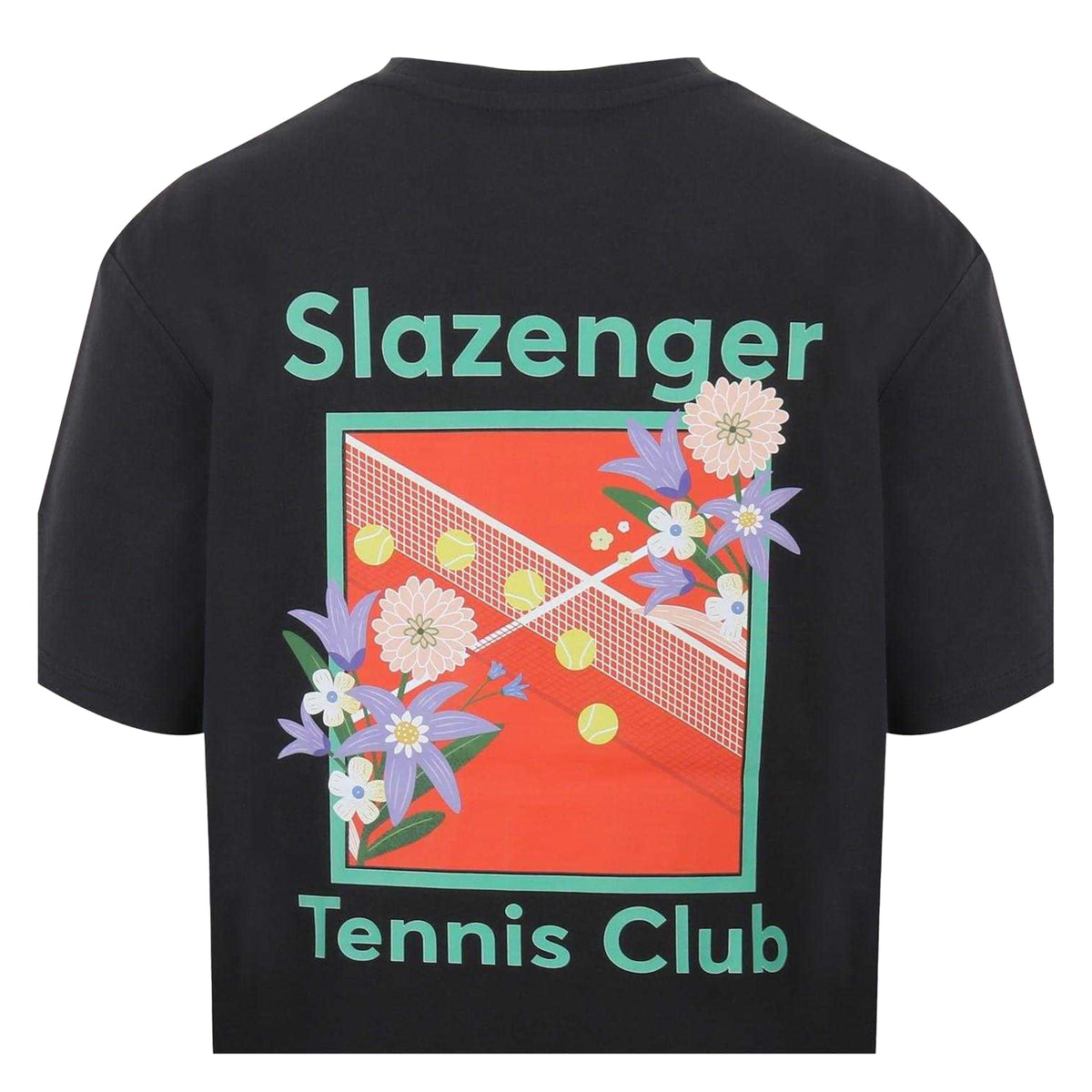 Black - Lifestyle - Slazenger Mens Tennis Club Back Print Crew Neck T-Shirt