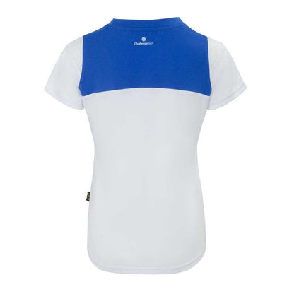 Blue-White - Back - Slazenger Womens-Ladies Colour Block Logo Tennis T-Shirt