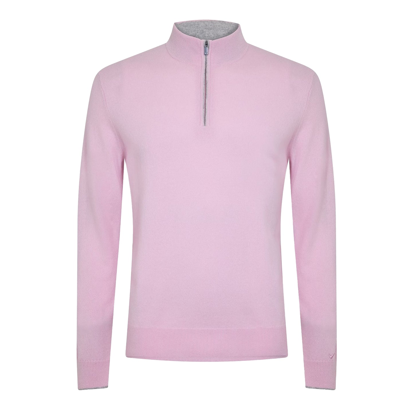 Pink - Front - Callaway Mens Zip Neck Sweater Top
