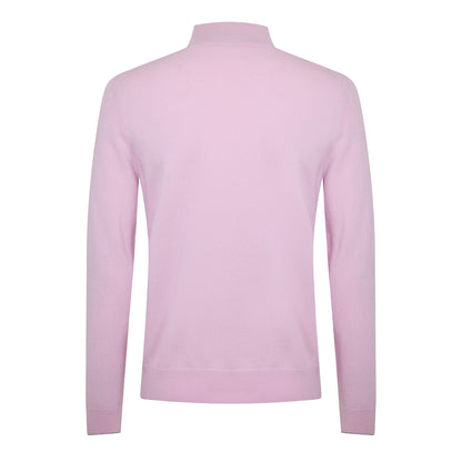 Pink - Back - Callaway Mens Zip Neck Sweater Top