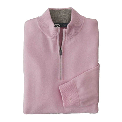 Pink - Side - Callaway Mens Zip Neck Sweater Top