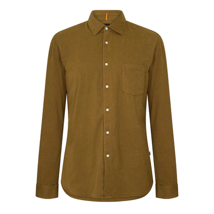 Green - Front - Boss Mens Mysoft Slim Shirt