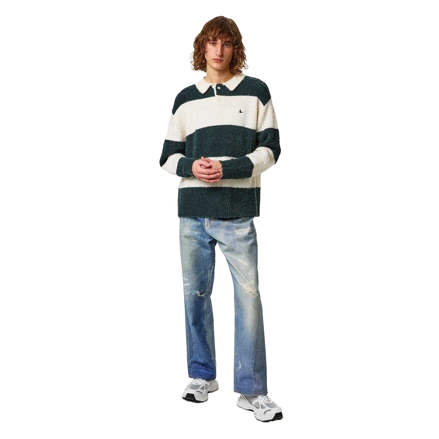 Evergreen - Pack Shot - Jack Wills Mens Striped Relaxed Fit Rugby Jumper