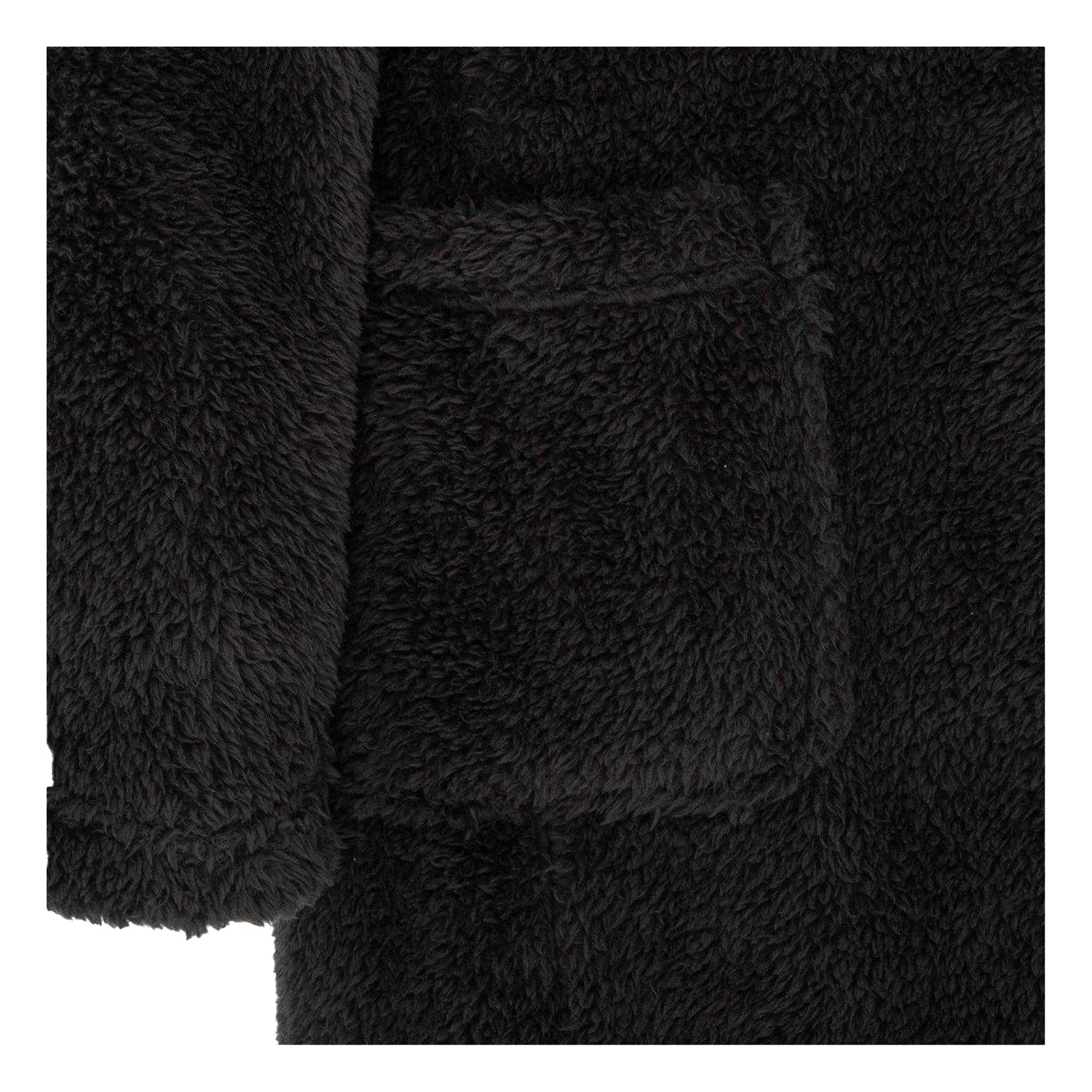 Black - Lifestyle - Howick Mens Plush Fleece Long-Sleeved Robe