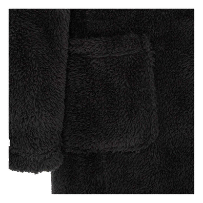 Black - Lifestyle - Howick Mens Plush Fleece Long-Sleeved Robe