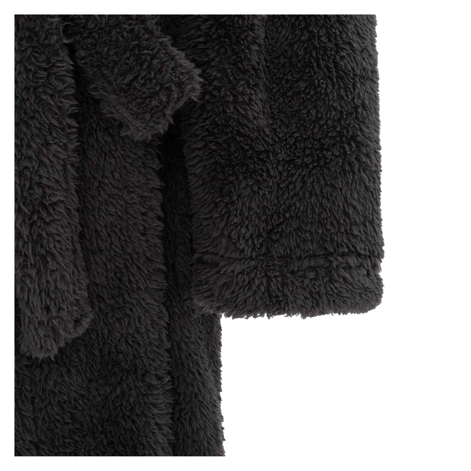 Black - Pack Shot - Howick Mens Plush Fleece Long-Sleeved Robe