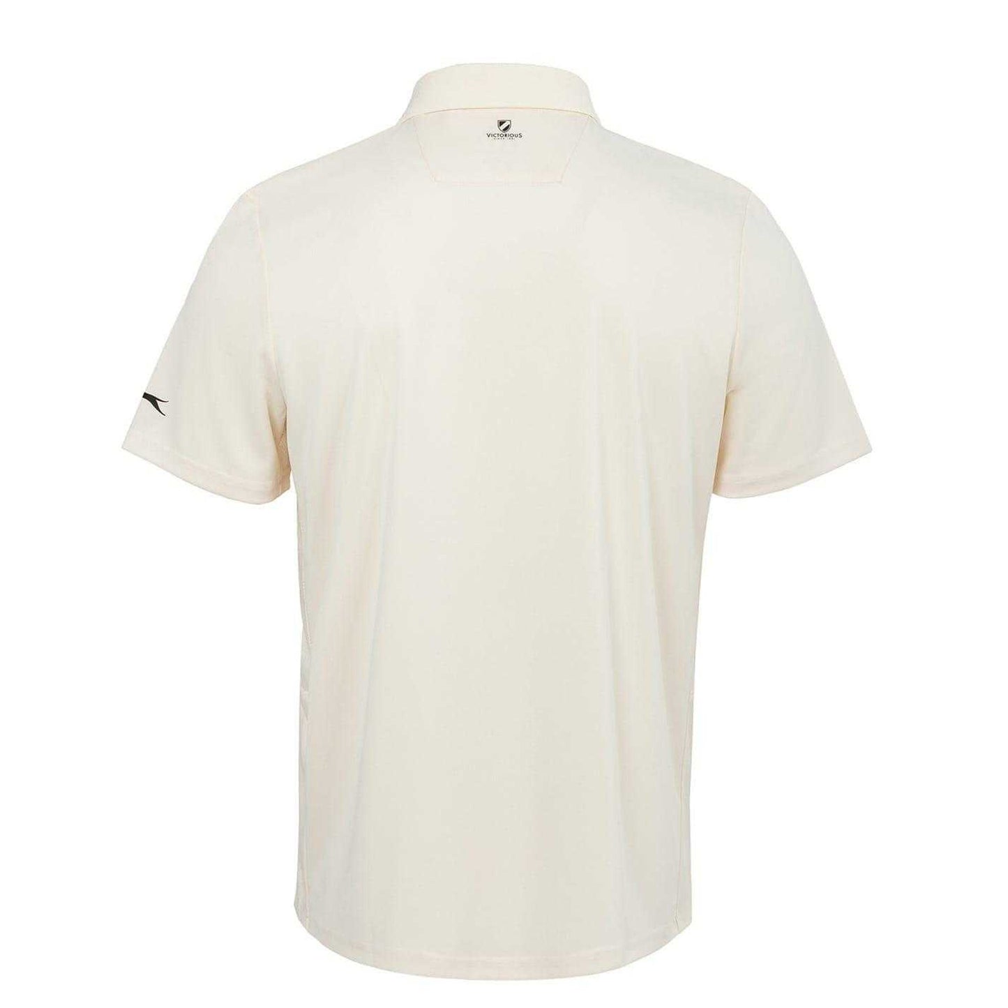 Cream - Back - Slazenger Mens 3-4 Sleeve Cricket Polo Shirt