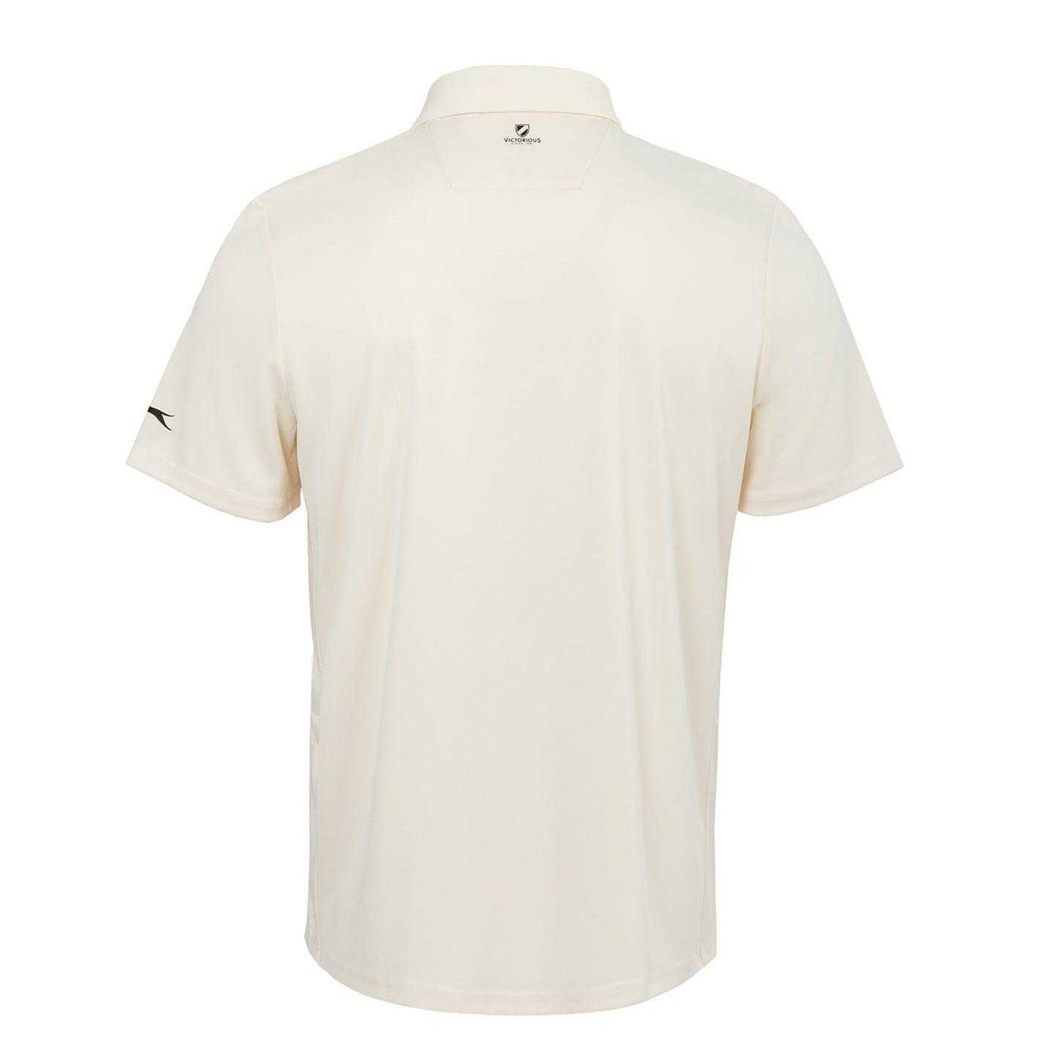 Cream - Back - Slazenger Mens 3-4 Sleeve Cricket Polo Shirt