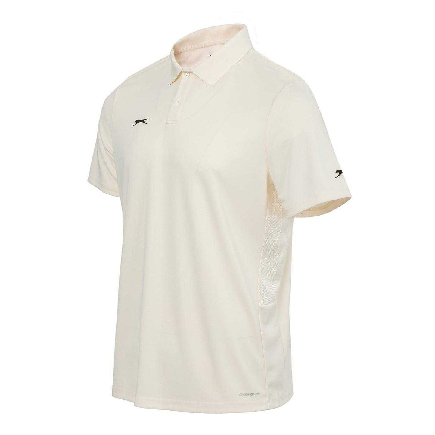 Cream - Side - Slazenger Mens 3-4 Sleeve Cricket Polo Shirt