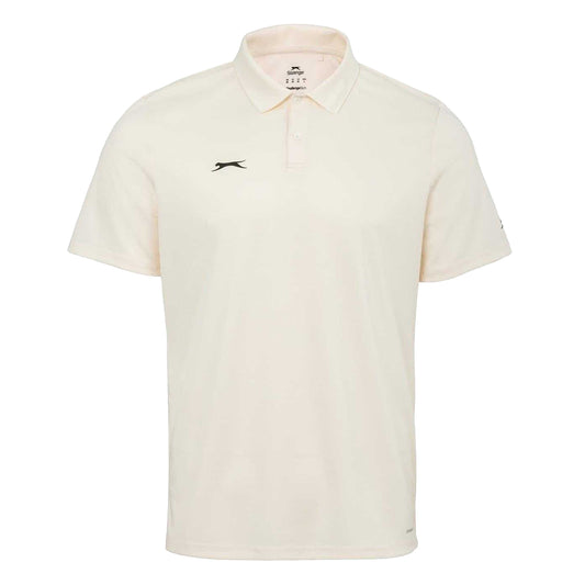 Cream - Front - Slazenger Mens 3-4 Sleeve Cricket Polo Shirt