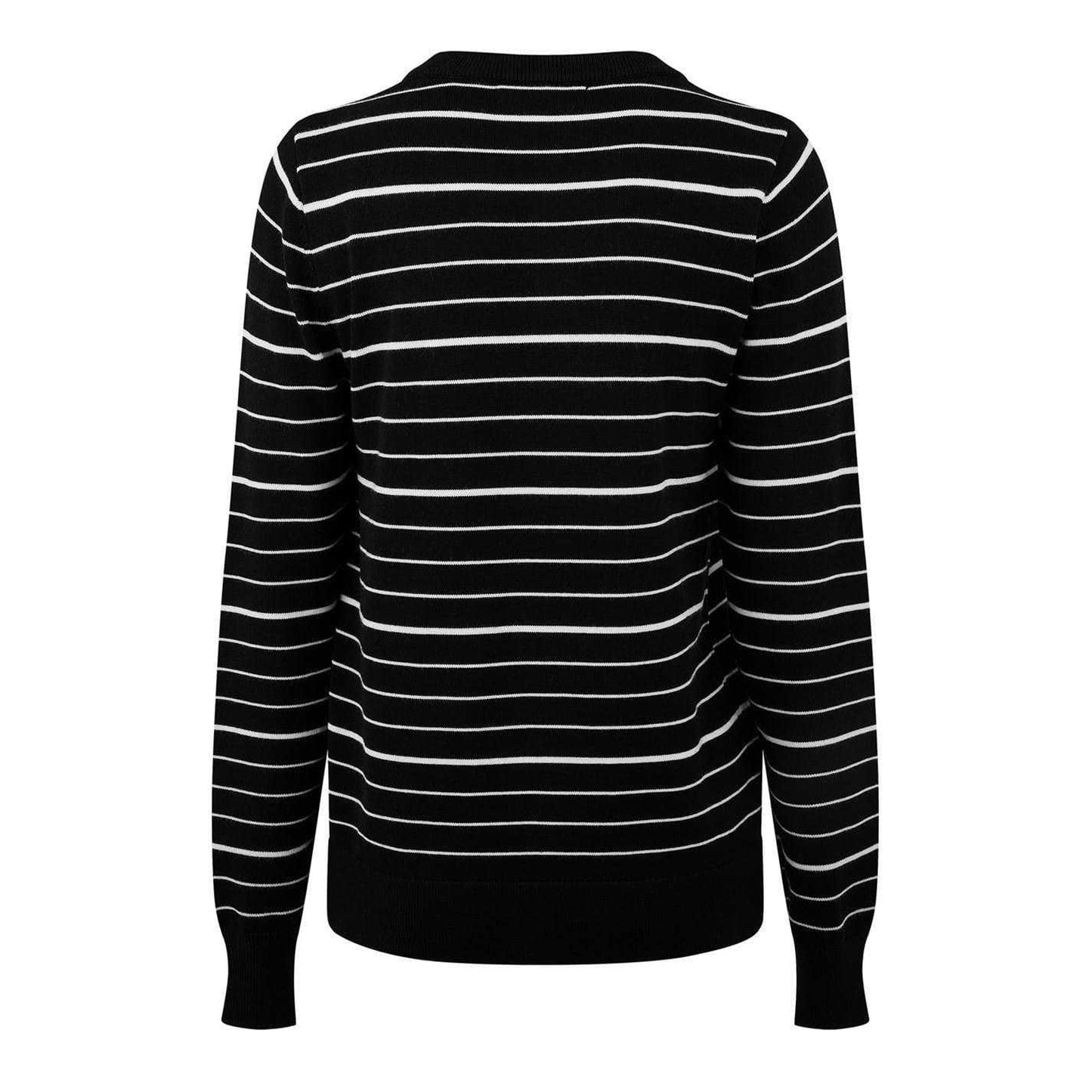 Black-White - Back - Biba Womens-Ladies Heritage Striped Jumper
