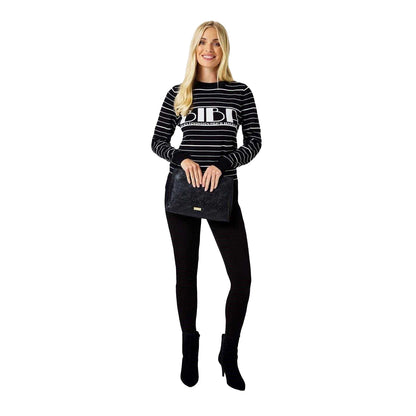 Black-White - Pack Shot - Biba Womens-Ladies Heritage Striped Jumper