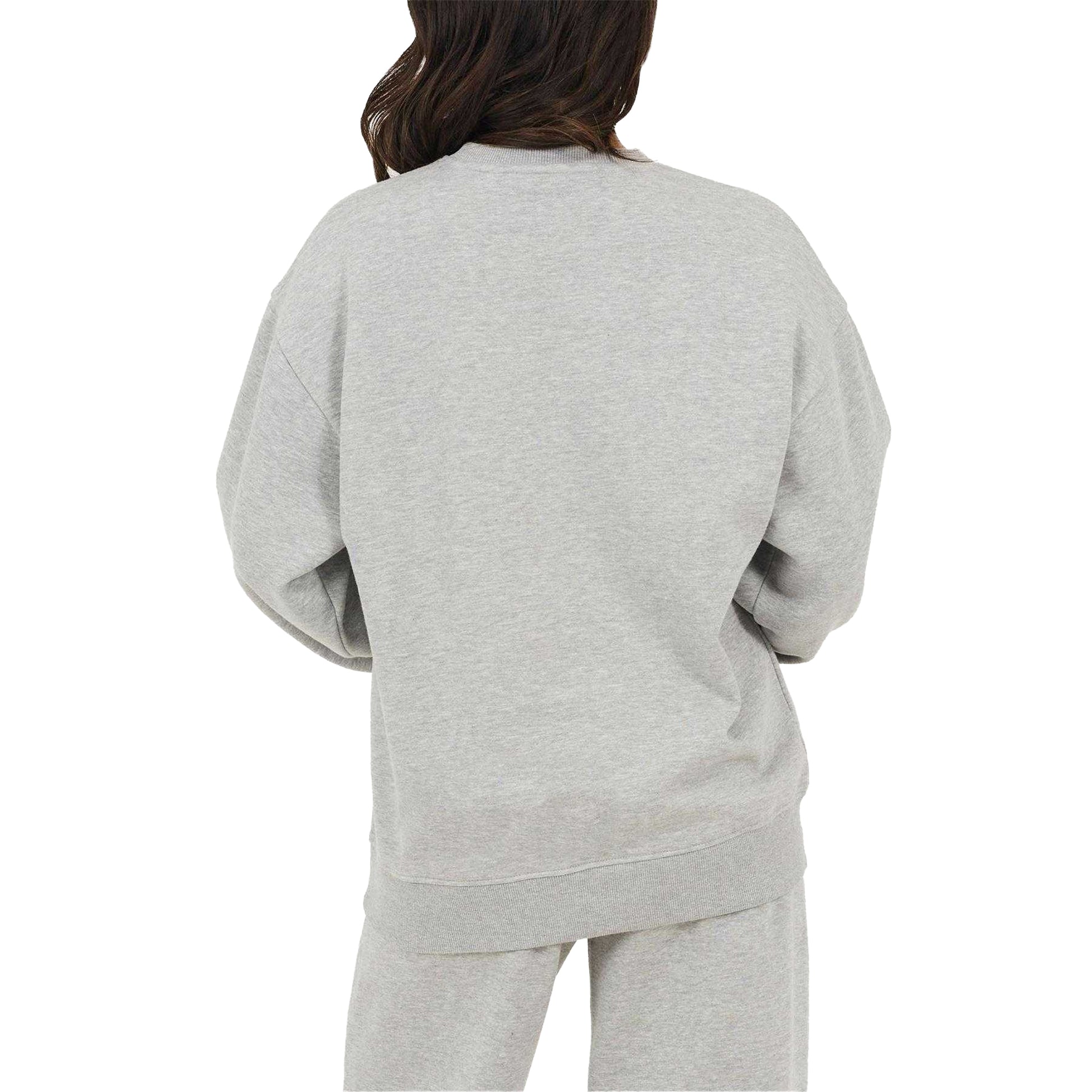 Grey Marl-Red - Back - Brave Soul Womens-Ladies New York Embroidered Sweatshirt