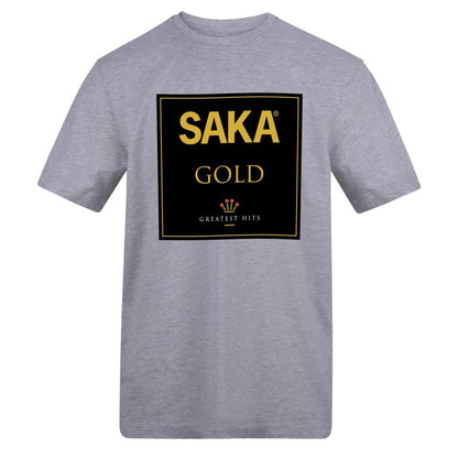 Grey-Gold - Front - AWD Unisex Adult Saka Album Cover Classic Football T-Shirt
