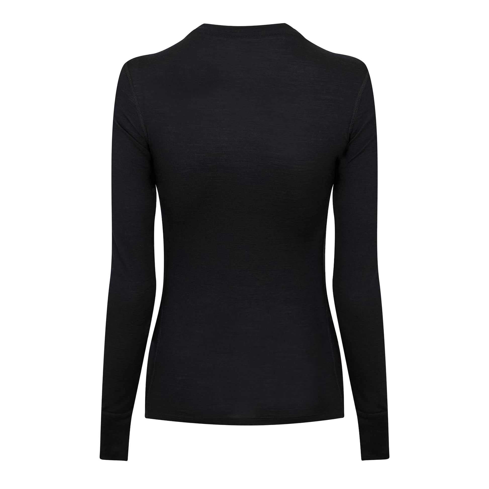Black - Back - Odlo Womens-Ladies Merino Wool Base Layer Top