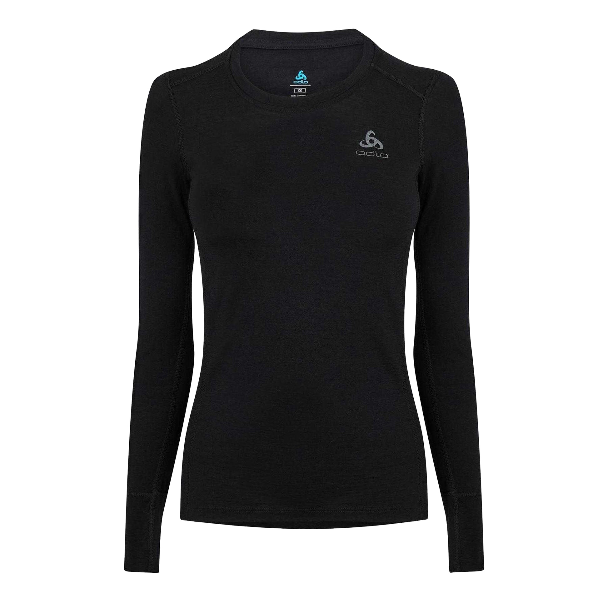 Black - Front - Odlo Womens-Ladies Merino Wool Base Layer Top