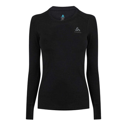 Black - Front - Odlo Womens-Ladies Merino Wool Base Layer Top
