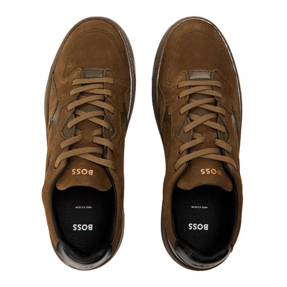 Dark Green - Side - Boss Mens Baltimore Canvas Trainers