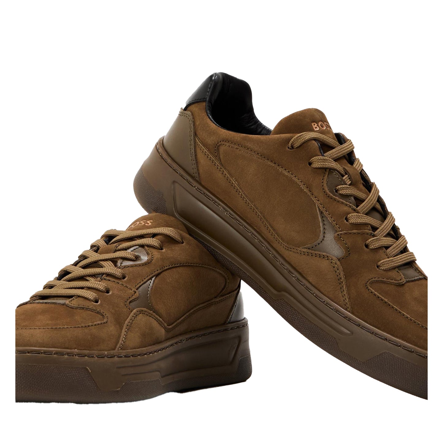 Dark Green - Lifestyle - Boss Mens Baltimore Canvas Trainers