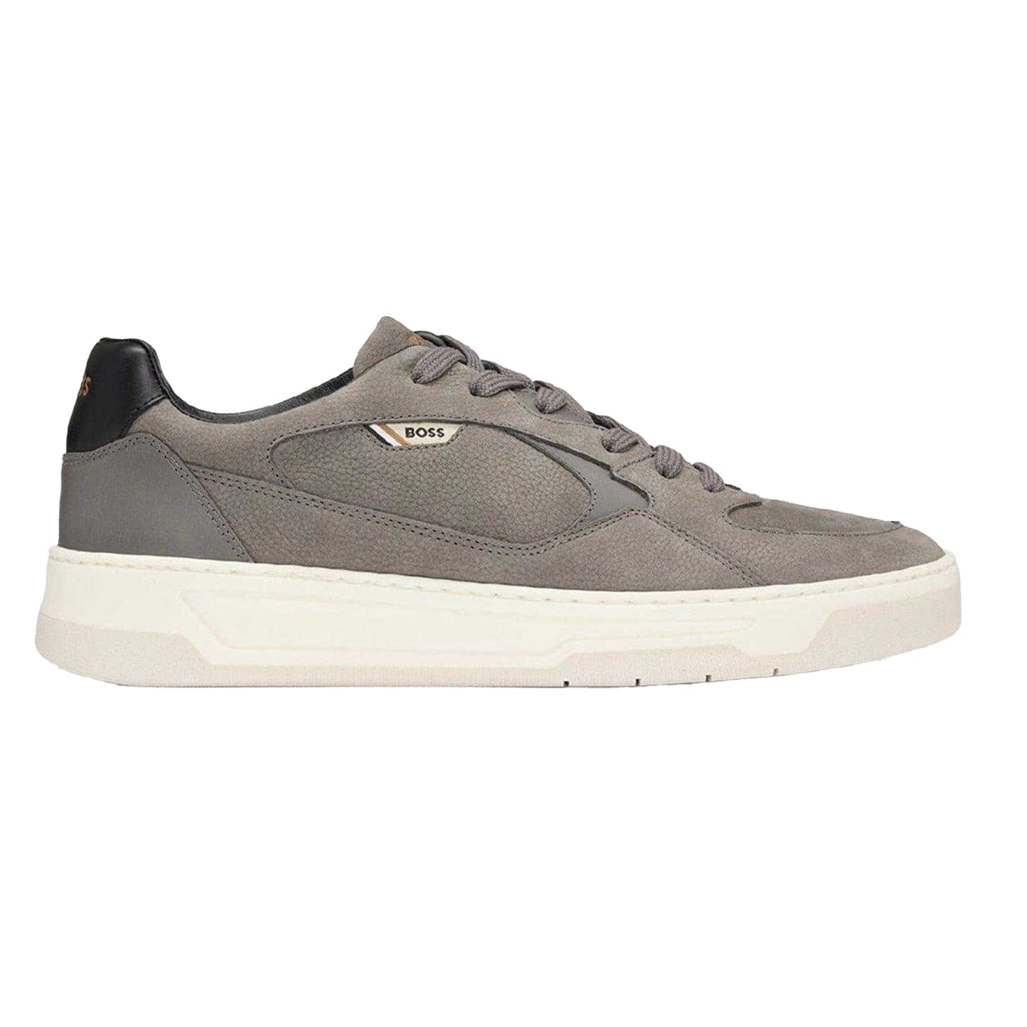 Medium Grey - Front - Boss Mens Baltimore Canvas Trainers