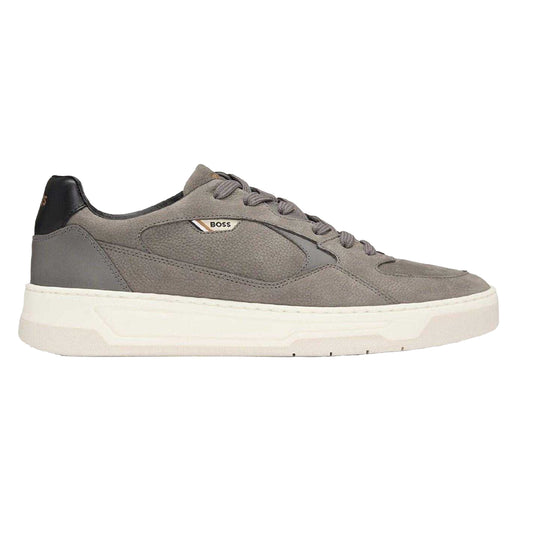 Medium Grey - Front - Boss Mens Baltimore Canvas Trainers