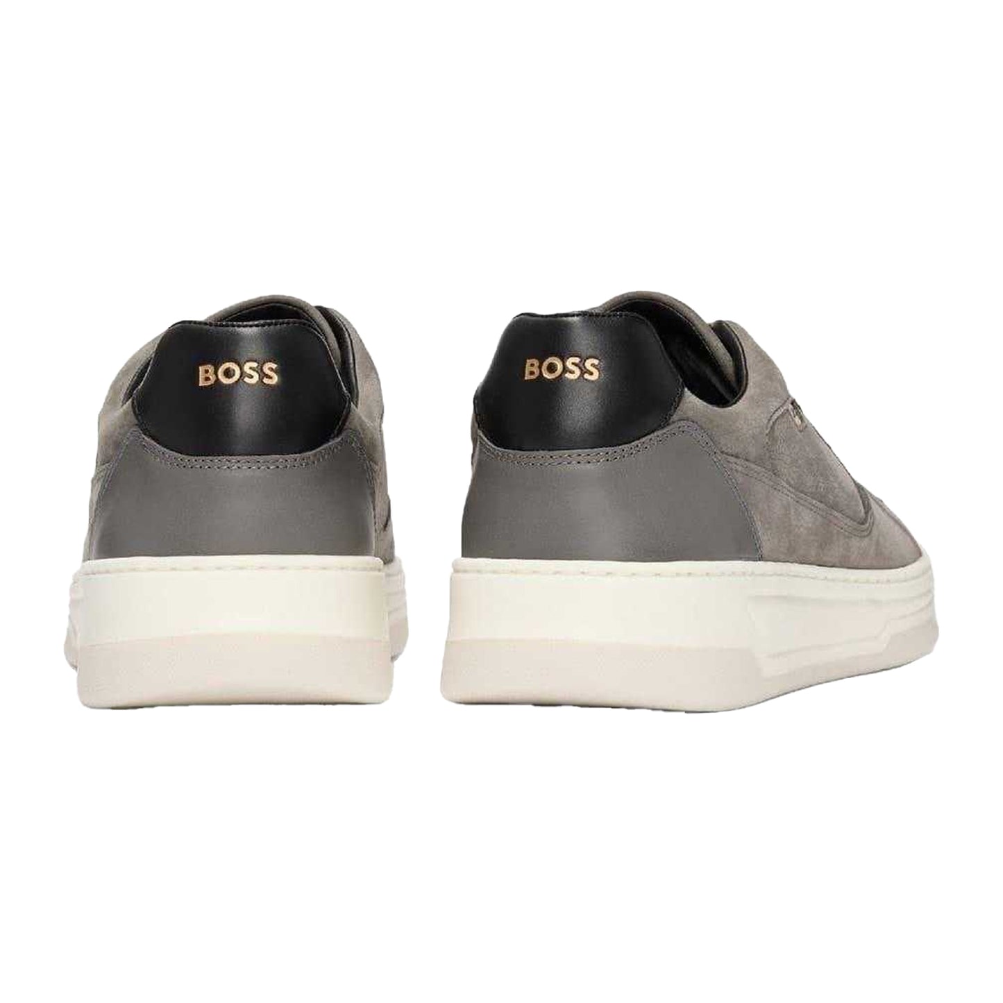 Medium Grey - Back - Boss Mens Baltimore Canvas Trainers
