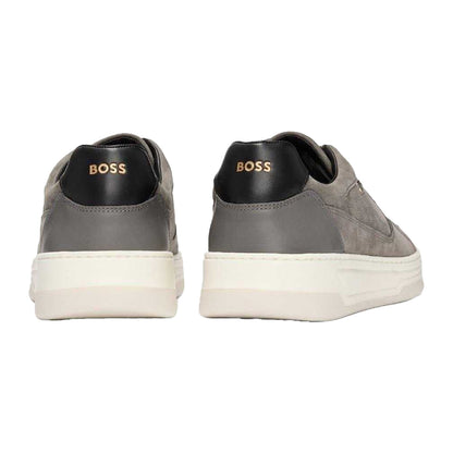 Medium Grey - Back - Boss Mens Baltimore Canvas Trainers
