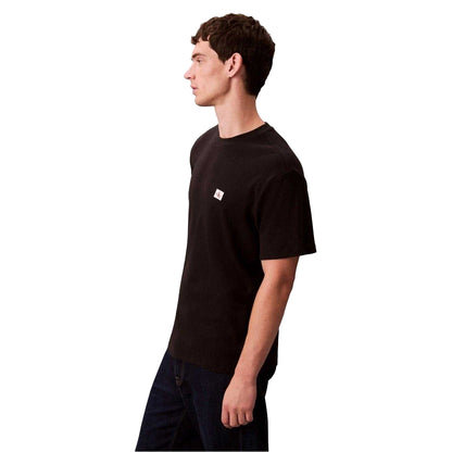 Black - Lifestyle - Calvin Klein Mens Badge Waffle T-Shirt