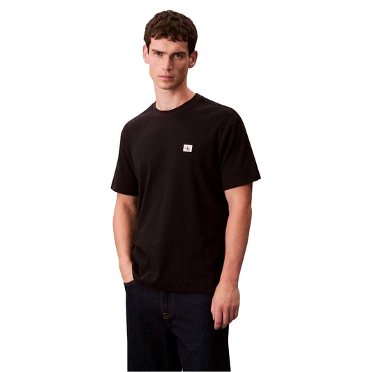 Black - Front - Calvin Klein Mens Badge Waffle T-Shirt