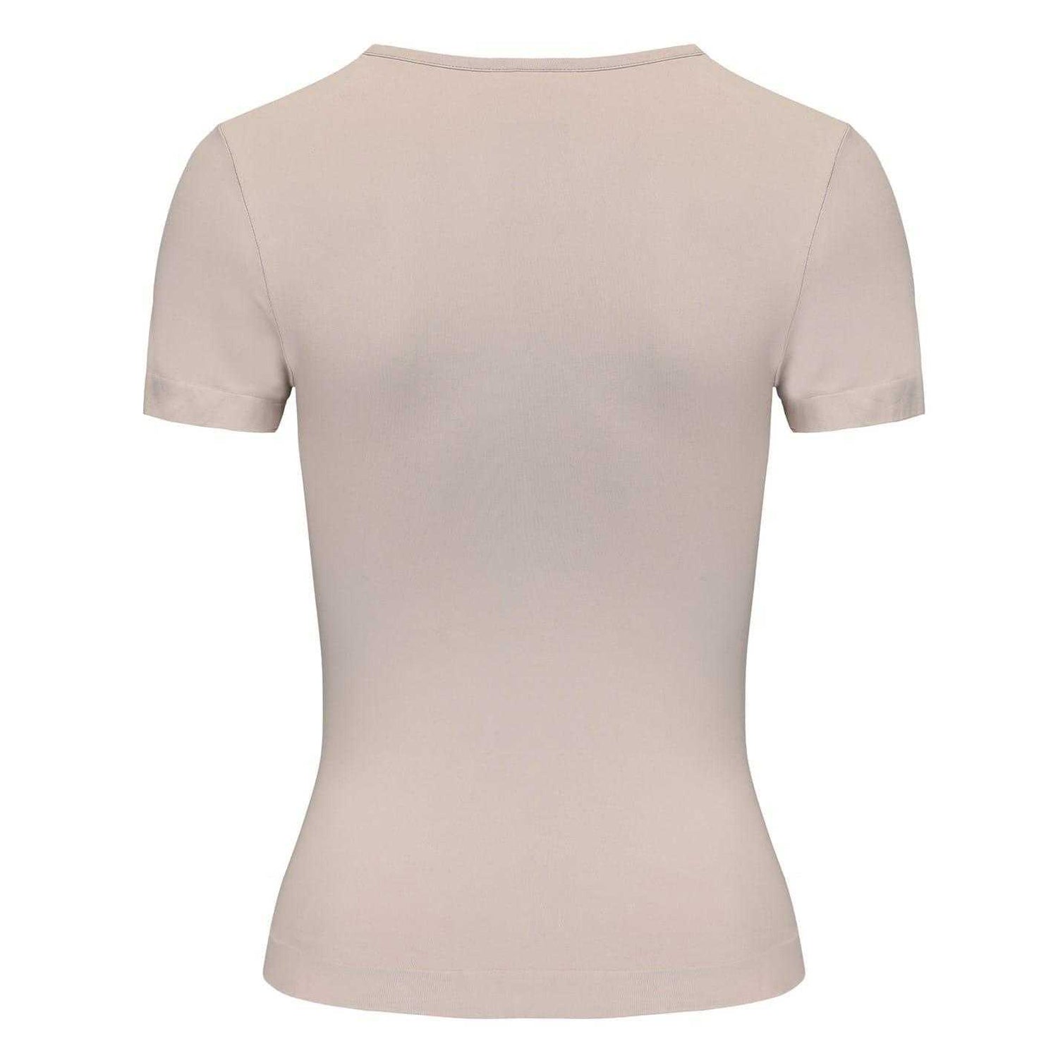 Beige-White - Back - Slazenger Womens-Ladies Crew Neck Slim T-Shirt (Pack of 2)