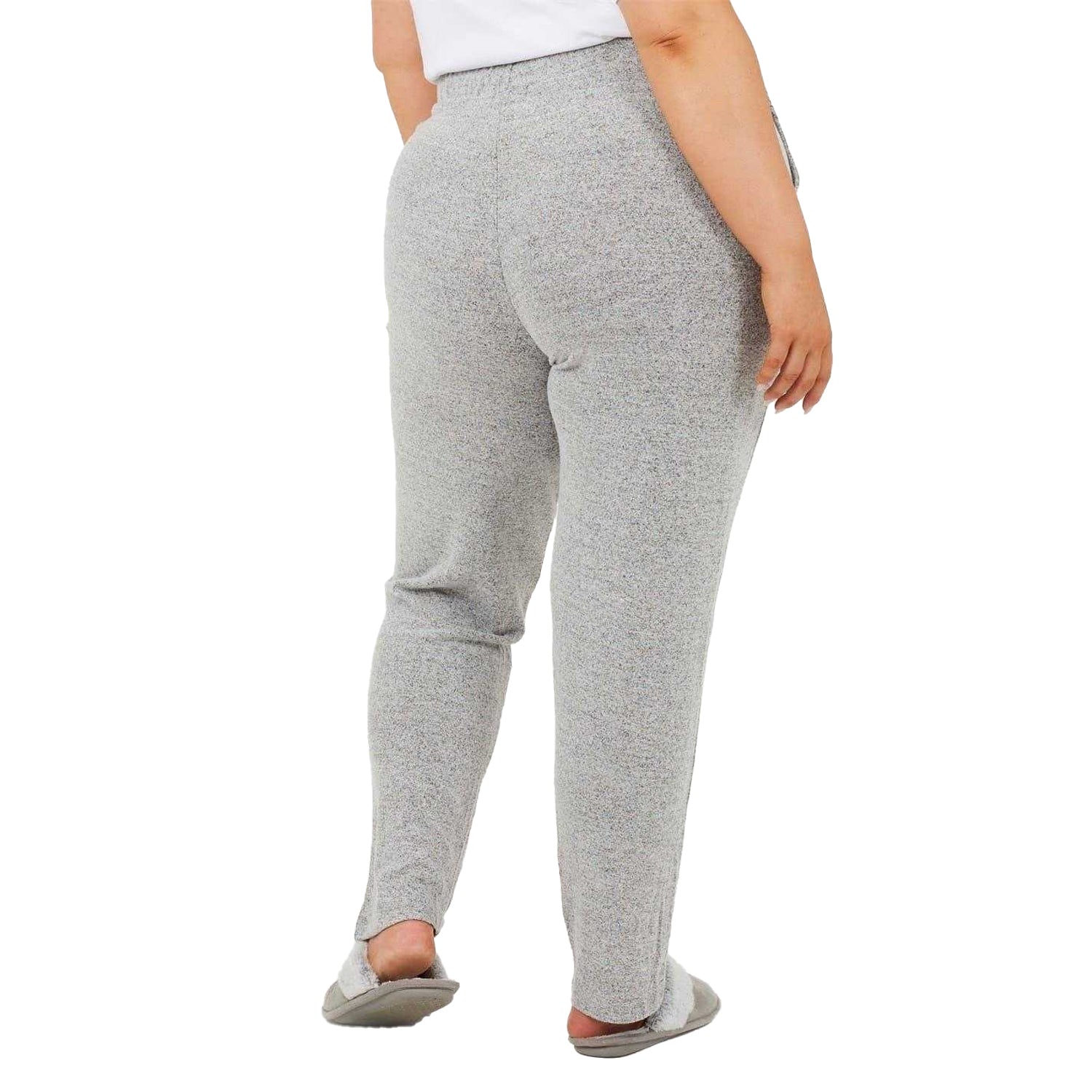 Grey Marl - Back - Brave Soul Womens-Ladies Heathered Straight Sweatpants