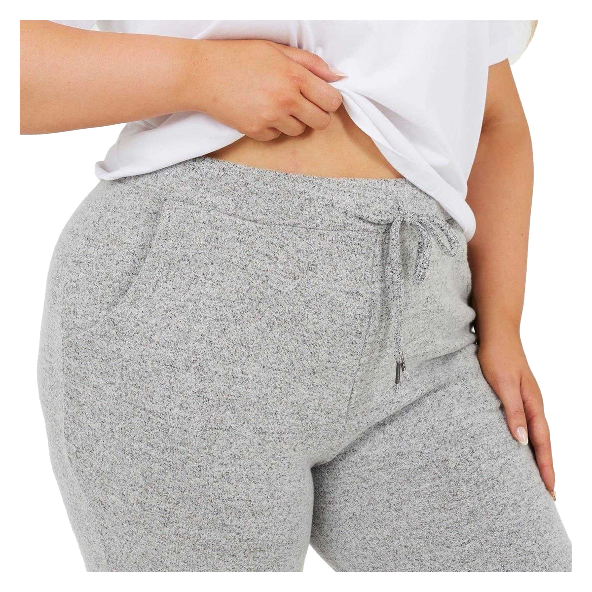 Grey Marl - Side - Brave Soul Womens-Ladies Heathered Straight Sweatpants
